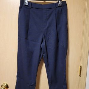 Uniqlo Women's Checkered Ankle Pants, Navy/Blue, M